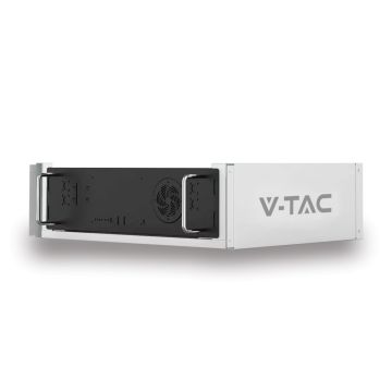 Kit batterie de stockage LiFePO4 V-TAC VT48100E-P2-R 5,12 kWh 51,2 V 100 Ah avec armoire rack et couvercle CEI 0-21 11377-R