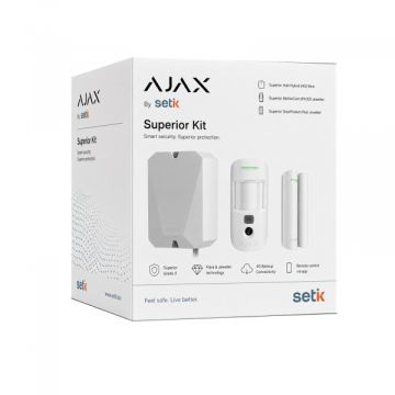 Kit AJAX White Superior ASP avec hub hybride 4G, MotionCam S PhOD et DoorProtect S Plus 131882.348.WH1 Kit AJAX White Superior ASP avec hub hybride 4G, MotionCam S PhOD et DoorProtect S Plus 131882.348.WH1