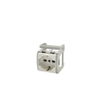 Adaptateur de rail FAEG Omega avec prise Schuko 2P+T 10/16 A – Modèle FG14242