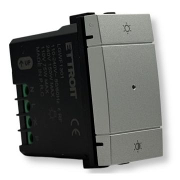 Interrupteur/variateur intelligent Wifi ETTROIT connecté avec application Tuya Couleur grise Compatible avec Living Light LGWF1301