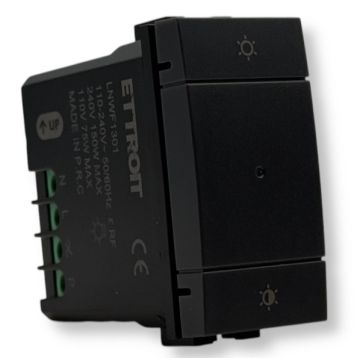Interrupteur/variateur intelligent Wifi ETTROIT connecté à l&#39;application Tuya Couleur noire Compatible avec Living Light LNWF1301