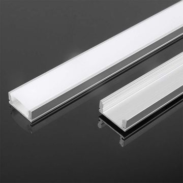 Profilé aluminium V-TAC VT-8157 2M, couleur argent, cache satiné pour bande LED 2000*17,6*6,9mm - sku 10321