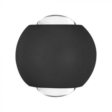 V-TAC VT-2502 Applique sphérique LED 2W double faisceau lumineux 3000K couleur noire IP54 - SKU 10584
