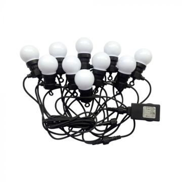V-TAC VT-70510 caténaire lumineuse 5W LED mini globe 3000K ampoules 10pcs 5M connectable IP44 - sku 217436