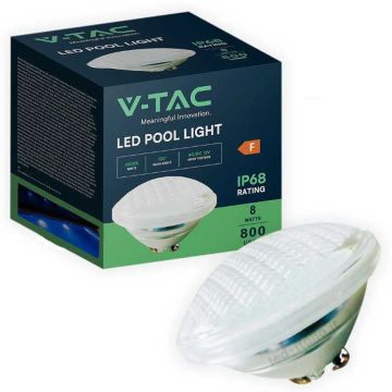 Projecteur LED subaquatique V-TAC 12V PAR56 8W 6500K IP68 pour piscine 217555