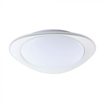 Plafonnier LED dimmable V-TAC 40W avec télécommande, télécommande 3en1 CCT, couleur blanche, forme elliptique D450mm - 23593