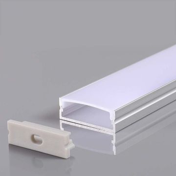 V-TAC VT-8204 Profilé en aluminium couleur argent pour bande LED avec surface de couverture satinée 2m 2000x30x10mm - 23176