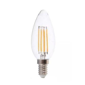Ampoule LED V-TAC VT-2327 6W E14 bougie 130lm/w filament blanc chaud 3000K - SKU 212848