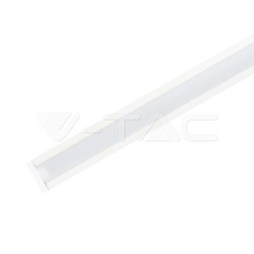V-TAC VT-8106W Profilé aluminium couleur blanc encastrable 2M couvercle laiteux pour bande LED 2000 x 24,7 x 7mm - sku 3368