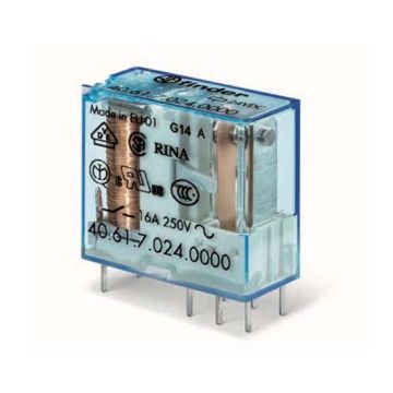 Mini Finder Relais pour circuit imprimé 1 échange enfichable 16A bobine 24V DC continu 406190240000 Mini Finder Relais pour circuit imprimé 1 échange enfichable 16A bobine 24V DC continu 406190240000