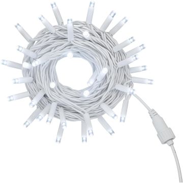 Guirlande lumineuse ETTROIT 100 LED, 10 m, lumière blanche, câble blanc, IP65, extensible, effet flash, guirlande de Noël, commerces, balcon