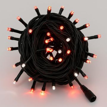 Guirlande lumineuse ETTROIT 100 LED, 10 m, lumière rouge, câble noir, IP65, extensible, effet flash blanc, guirlande de Noël, magasins, balcon