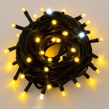 Guirlande lumineuse ETTROIT 100 LED, 10 m, lumière jaune, câble noir, IP65, extensible, effet flash blanc, guirlande de Noël, commerces, balcon