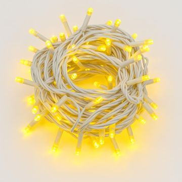 Guirlande lumineuse ETTROIT 100 LED, 10 m, lumière dorée, câble blanc, IP65, extensible, effet flash, guirlande de Noël, magasins, balcon