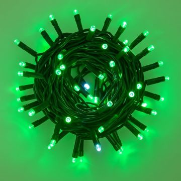 Guirlande lumineuse ETTROIT 100 LED, 10 m, lumière verte, câble noir, IP65, extensible, effet flash blanc, guirlande de Noël, commerces, balcon