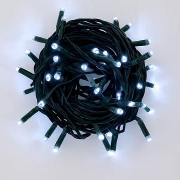 Guirlande lumineuse ETTROIT 100 LED, 10 m, lumière blanche, câble noir, IP65, extensible, effet flash, guirlande de Noël, magasins, balcon