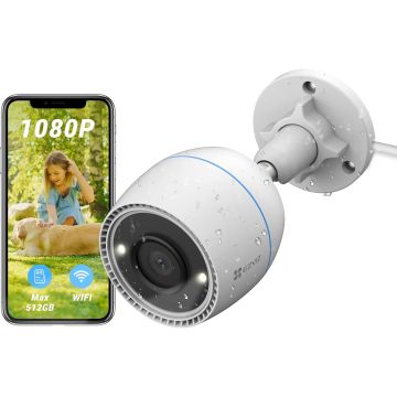 Caméra de sécurité extérieure EZVIZ C3TN Wi-Fi 1080P 2,8 mm, vision nocturne couleur et défense active IP67 compatible avec Alexa