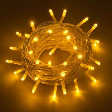 Guirlande lumineuse ETTROIT 300 LED, 30 m, lumière jaune, câble blanc, IP65, extensible, effet flash, guirlande de Noël, boutiques, balcon de Noël