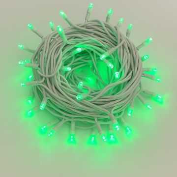 Guirlande lumineuse ETTROIT 100 LED, 10 m, lumière verte, câble blanc, IP65, extensible, effet flash, guirlande de Noël, boutiques, balcon de Noël