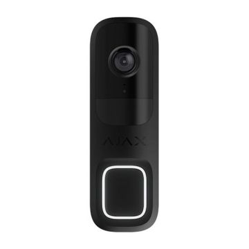 Sonnette vidéo intelligente Ajax DoorBell 4 MP avec AI Wi-Fi vision nocturne et audio bidirectionnel pour l'intérieur couleur noire
