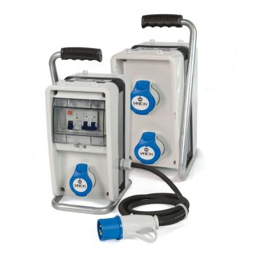 Tableau électrique de chantier Fanton EOLO ASC IP44 avec 3 prises CEE 16 A, support et câble de 2 m 74303