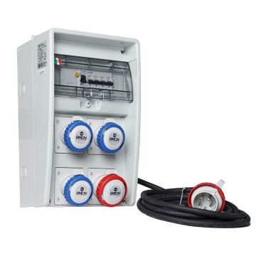 Panneau de chantier 9Kw ASC IP65 ULISSE 4 prises CEE, 2 protections, avec câble et secours 74319 Panneau de chantier 9Kw ASC IP65 ULISSE 4 prises CEE, 2 protections, avec câble et secours 74319