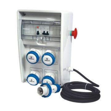 Tableau électrique de chantier FANTON ULISSE ASC IP65 3kW 4 prises CEE 16A avec bouton d'urgence Tableau électrique de chantier FANTON ULISSE ASC IP65 3kW 4 prises CEE 16A avec bouton d'urgence