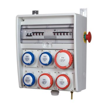 Panneau de chantier FANTON ULISSE "PLUS" ASC IP65 18kw CEE 3 prises 220V + 3 prises 380V avec bouton d'urgence Panneau de chantier FANTON ULISSE "PLUS" ASC IP65 18kw CEE 3 prises 220V + 3 prises 380V avec bouton d'urgence