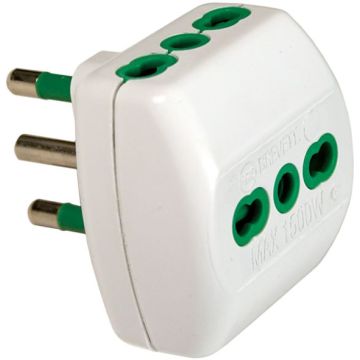 FANTON VERTICAL SYSTEM adaptateur triple prise italienne 2P+T 16A avec 3 prises bypass - 87180 FANTON VERTICAL SYSTEM adaptateur triple prise italienne 2P+T 16A avec 3 prises bypass - 87180