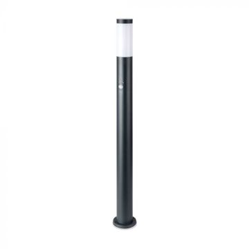 V-TAC support de lampe de jardin E27 110CM avec détecteur de mouvement Acier inoxydable IP44 Couleur Gris 8968