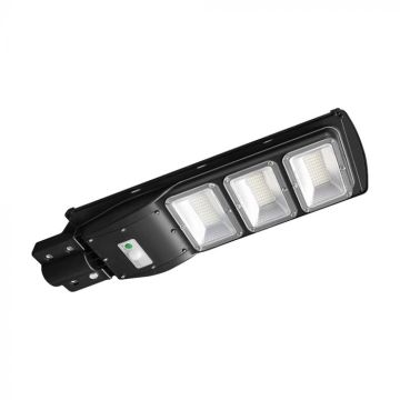 Lampadaire solaire LED V-TAC 12 W avec panneau, télécommande, capteur radar, batterie LiFePO4, lumière 6 000 K, IP65 – 95534