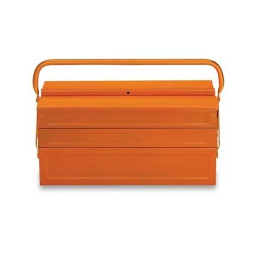 Boîte à outils 5 cases métallique boîte vide couleur orange Beta C20L Boîte à outils 5 cases métallique boîte vide couleur orange Beta C20L