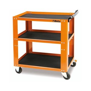 Chariot d’atelier métallique 3 plateaux revêtus Capacité de charge statique 200kg couleur orange Beta C51-O Chariot d’atelier métallique 3 plateaux revêtus Capacité de charge statique 200kg couleur orange Beta C51-O