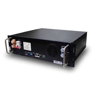 Batterie de stockage V-TAC 48100E ESS pour système solaire photovoltaïque monophasé à cellules lithium LFP en rack, 48 V, 5,12 kWh (51,2 V, 100 Ah), réf. 11377