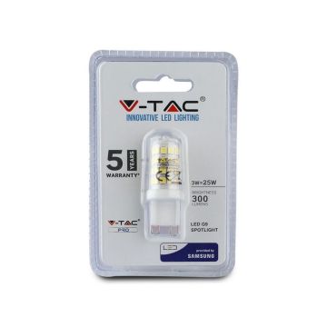 V-TAC PRO VT-204-N Ampoule LED chip smd samsung 3W G9 300° 330LM blanc chaud 3000K - SKU 21246 V-TAC PRO VT-204-N Ampoule LED chip smd samsung 3W G9 300° 330LM blanc chaud 3000K - SKU 21246