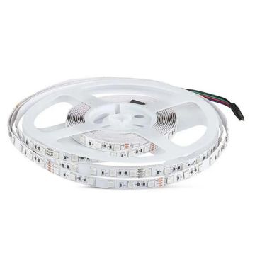 V-TAC VT-5050 bande strip led SMD5050 24V 10M 60LEDs/m 7W/M Multicolore RGB IP20 - SKU 212592