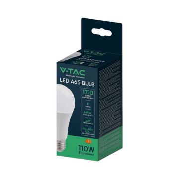 V-TAC VT-2017 Ampoule LED E27 goutte A65 17W lampe lumière froide 6500K - SKU 214458