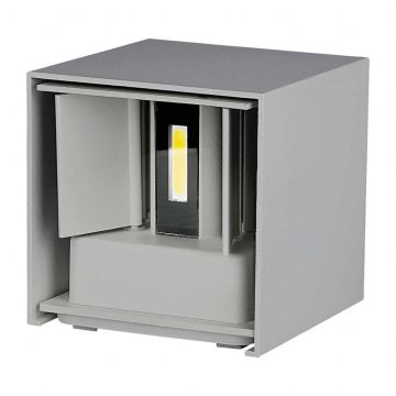 Applique murale LED V-TAC VT-759 5W, carrée, double faisceau, orientable, couleur gris satiné 4000K, IP65, réf. 217089