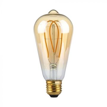 V-TAC VT-2066 Ampoule LED 5W E27 ST64 filament effet vintage couleur ambre lumière 1800K - 217220