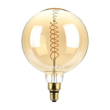 V-Tac VT-2158D Ampoule globe 8W E27 XL G200 double spirale verre ambré 1800K Dimmable – sku 217462