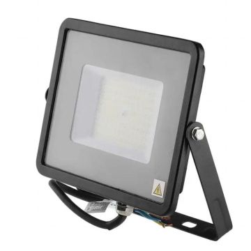 V-TAC PRO VT-56-B-N Projecteur LED 50W slim noir Chip Samsung smd Haute Lumens 115LM/W blanc froid 6500K IP65  - SKU 21761