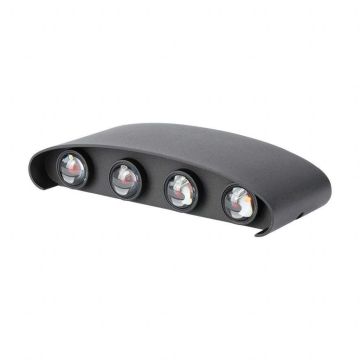 V-TAC VT-848 Applique LED 7W applique double faisceau en aluminium noir lumière 3000K IP65 - SKU 218619