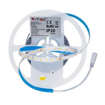 V-TAC VT-2835 bande strip led SMD2835 24V 90LEDs/m 5M 4W/M blanc chaud 3000K 200LM/W CRI>90 IP20 - SKU 2696 V-TAC VT-2835 bande strip led SMD2835 24V 90LEDs/m 5M 4W/M blanc chaud 3000K 200LM/W CRI>90 IP20 - SKU 2696