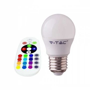V-TAC SMART VT-2224 ampoule LED 3.5W E27 G45 RGB+W blanc froid 6400K avec télécommande RF - sku 2774 V-TAC SMART VT-2224 ampoule LED 3.5W E27 G45 RGB+W blanc froid 6400K avec télécommande RF - sku 2774