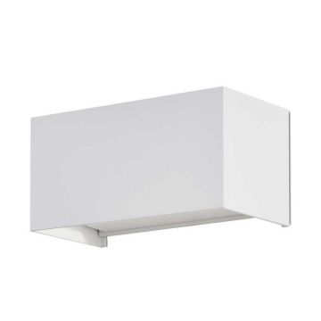 V-TAC VT-8125 Applique LED 24W aluminium blanc satiné lumière douce 110° rectangulaire extérieur IP65 lumière blanc natural 4000k sku 2976