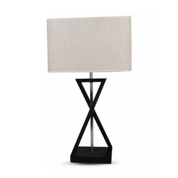 V-TAC VT-7712 Lampe de table design avec abat-jour carré ivoire avec auvent en métal noir et support E27 - sku 40381 V-TAC VT-7712 Lampe de table design avec abat-jour carré ivoire avec auvent en métal noir et support E27 - sku 40381