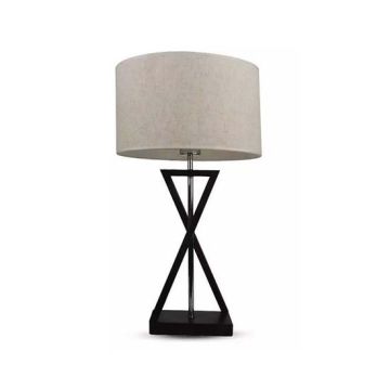 V-TAC VT-7713 Lampe de table design avec abat-jour ronde ivoire avec auvent en métal noir et support E27 - sku 40391 V-TAC VT-7713 Lampe de table design avec abat-jour ronde ivoire avec auvent en métal noir et support E27 - sku 40391