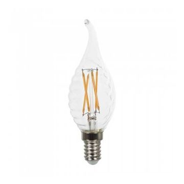 V-Tac VT-1995D ampoule led bougie flame twist cross filament 4W E14 blanc chaud 2700K dimmable - 43881