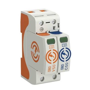 OBO Bettermann 5093522 Parafoudre combiné contrôleur V50 1-pôle avec NPE 280V OBO Bettermann 5093522 Parafoudre combiné contrôleur V50 1-pôle avec NPE 280V