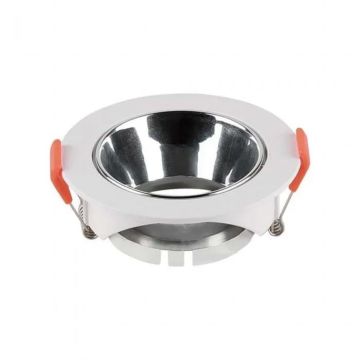 V-TAC VT-931 spot led encastrable rond GU10 couleur blanche avec réflecteur chromé sku 6647